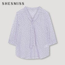 [쉬즈미스(SHESMISS)] [쉬즈미스] [22SS]도트 타이 블라우스_SWWBLM210
