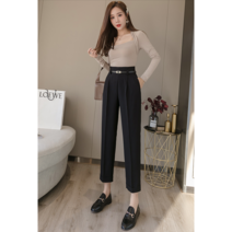 여성 조거팬츠 일자 통 봄 여름 9부 정장바지 배기팬츠 SCW2103112Z