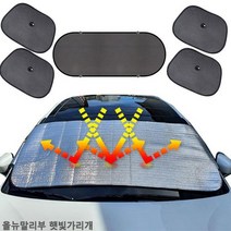 올뉴말리부 햇빛가리개 앞유리커버 6종 햇빛차단 차박, 앞창외부장착6종세트