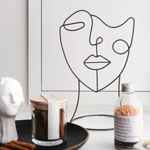 모던 모자걸이 장식 철제오브제 프레임오브제 페이스, A(반쪽)HR002102