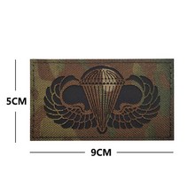 미군계급장 AIR Support PJ IR 멀티캠 전술 육군 에어소프트 군사 패치 공수 낙하산 병 반사 패치 배지, 9.9