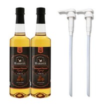 바리스타 카라멜향 커피시럽 750ml 2병 + 시럽펌프 2개