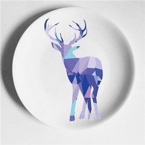 장식 벽걸이 접시 엘크 얼룩말 그림 가정 장식 공예품 북유럽 피에로 스타일, 이십, 8 인치