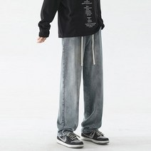 센터라인 밴딩 와이드 데님팬츠