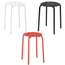 에이스샵_이케아 스툴 원형의자 원형스툴 철제의자 철제스툴 보조의자 스툴의자, 블랙