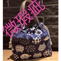 캔버스 일본스타일 타입학생 백빅사이즈 용량 핸드 도시락 복조리에코백