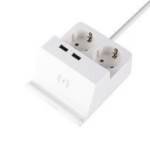 라이프썸 무선충전 USB 멀티탭 2구(LFS-HA22/LFS-HA23) 화이트 10W 멀티 고속 무선 충전기 거치대, 1개, 2.5m