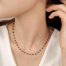 [초콜리트쥬얼리] 레일리 사각비즈 로즈골드 볼 렌느아 체인 목걸이 5컬러