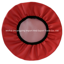의자 커버 회전 스툴 원형 탄성 시트 보조 라운드 인조가죽 카바, 빨간_38×10cm