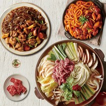 애슐리 온가족 한식 세트 총 6인분 (찜닭+얼큰샤브+닭갈비)