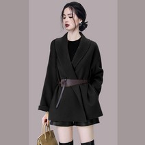 헤링본 루즈핏 더블 아우터 맥시 미들 코트 싱글 빈티지 톰보이 하프 램스울
