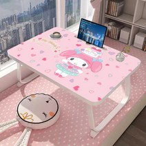 마이멜로디 쿠로미 접이식 미니 간이 책상 베드 침대 원룸 투룸 보조 테이블 1인용 13종, L