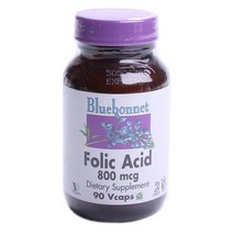 블루보넷 Bluebonnet 폴릭 애시드 800mcg 브이캡 비건 무설탕 글루텐 프리, 180개입 × 1개