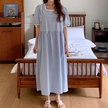 [겟잇미] 다나아 스퀘어넥 배색 리본 롱원피스 (8846892)