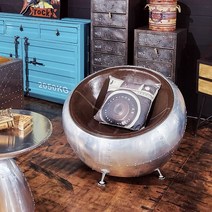 [MOVINS](1P- SF4004) 반원형 브라운 인더스트리얼 함석 1인용 소파