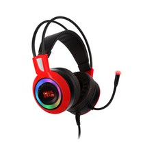 GEEKSTAR GH50 가상 7.1 진동 RGB LED 게이밍 헤드셋, 레드
