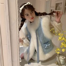 수입 밍크 조끼 퍼 베스트 자켓 명품 모피조끼 폭스 토끼 털조끼 인조 밍크조끼 여우 헤어 여성 겨울 2022 모 모피 털이 스위트 재킷 외부 ​​ 의 버전