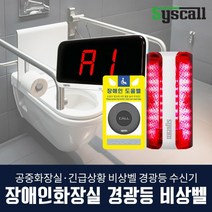 장애인 화장실 비상벨 경광등 세트 점자사인보드 장애인도움벨, 세트3) 비상경광등+수신기+호출벨1+점자사인보드1