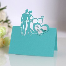 신부와 신랑 이름 장소 카드 DIY 테이블 좌석 메시지 인사말 베이비 샤워 생일 파티 웨딩 장식 50 개, [06] Tiffany Blue