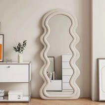 물결거울 파도모양 비정형거울 신혼집 선물 유니크, 오프화이트160x60cm