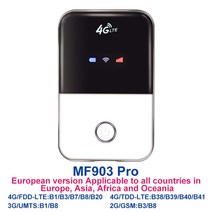 포켓 와이파이 해외여행 필수품 휴대용 usb 미니 4g 핫스팟 라우터 충전식 배터리, mf903 프로