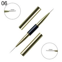 1PC 더블 헤드 네일 아트 줄무늬 라인 라이너 DIY 페인팅 브러쉬 액체 파우더 아크릴 UV 젤 익스텐션 빌더 패턴 펜, 6