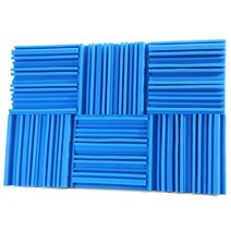 가정용방음부스 방송방음부스 방음제 61224pcs 스튜디오 어쿠스틱 폼 패널 방음 스폰지 디퓨저 드럼 룸 흡수 처리 테이프가있는 벽 사운드 폼 패드, 테이프가있는 12pcs, 푸른