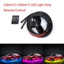 무드등Led 주변 분위기 램프 자동차 언더 글로우 조명 원격/앱 제어 LED 섀시 네온 RGB 유연한 스트립 장식, 한개옵션1, 05 120cm 150cm RC
