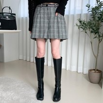 브이와이 [VY] 여자 홀리데이 격자 고무줄 큐롯팬츠 에이라인 숏팬츠