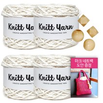 [니뜨] 2022 코트니36합(100g)x4볼+마크네트백도안+우드장식볼1세트, 443_화이트