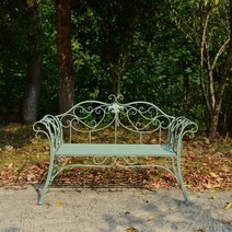 아메리카 정원 스타일 야외 벤치 의자 앤틱 테라스 철제 전원주택 정원 가든 엣지 홈 카페 레스토랑 인테리어 베란다 신혼부부, 그린