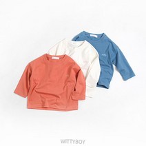 재주소년 위티자수티(3color) 유아 키즈 주니어 가을 데일리룩 캐쥬얼 꾸안꾸 무지긴팔티