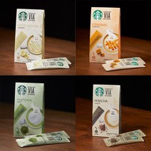 [이라운드몰]스타벅스 비아 커피 에센스 티 에센스 화이트 모카 캬라멜 말차 호지차 50g 5개입 4종 택1, 옵션선택