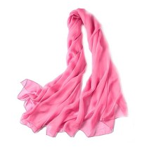 LITHE CASHMERE 100% 멀베리 실크 시폰 스카프 단색 라지 여성용.. 정품보장
