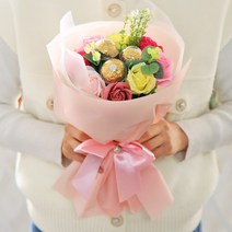 로사 페레로로쉐 꽃다발 핑크 초콜릿 수능 백일 선물, 단품