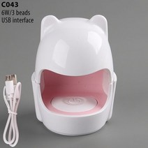 6W 작은 네일 램프 건조기 계란 모양 UV LED 단일 손가락 젤 폴란드어 캐빈 경화, C043 White_USB