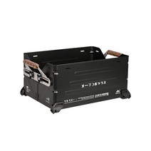 캠핑용 쉘프 컨테이너 ShineTrip 감성 접이식 캠핑박스 25L 상판 다리 행어, Black Container