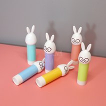 안경 토끼 귀여운 립밤 용기 공병 케이스 4g (8개입) 만들기 재료 6가지 색상, 민트, 8개입
