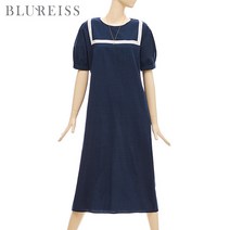 [블루레이스] 스퀘어배색백버튼원피스_B2M1OP3631