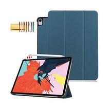 Techcircle 아이패드 에어용 케이스 5/4세대 10.9인치 2022/2020 테크서클 서포트 펜슬 충전 마그네틱 스마트 3중 스탠드 책 커버 슬림핏 PU 가죽 하드백 경량, 01 Dark Green