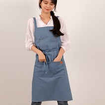 (무료 자수각인) 블루 데님 선생님 앞치마 / 어린이집 미술용 - 내일출고, 라이트블루, 1개