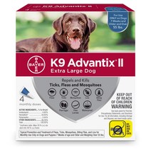 강아지 반려견 k9 advantix ii 벼룩 및 진드기 예방 4개월/6개월 [대형견], 4개월분