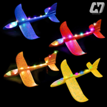 [led에어글라이더건] 쵸미앤세븐 LED 스티로폼 글라이더 비행기 대형, 스티로폼 full led 글라이더 비행기