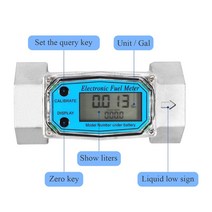 유량계 액체 디지털 전자 주유소 오일 계량기 터빈 유량계 전자 디지털 유량계 디스플레이, 1개