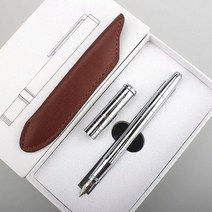 각인기 각인기계 휴대용각인기 고급 금속 만년필 미세 0.5mm/초 0.4mm 펜촉 사무실 비즈니스 필기 잉크 펜 및 PU 가방123294, PEN AND BAG(NOT BOX) 7, Bent (Curved) 1.0mm