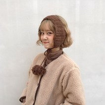 핸드메이드 모자 꽈배기 니트 귀마개 방한 귀도리 머플러 겨울 귀여운