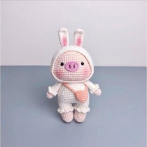 코바늘 인형뜨기 돼지 DIY 취미 할리 토끼 코바늘뜨기 기초 뜨개질, A개