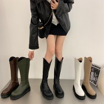 통굽워커부츠 어텀 무드 프렌치 작은 키 여자 화이트 롱부츠 첼시 웨스턴 데님부츠 4031911660