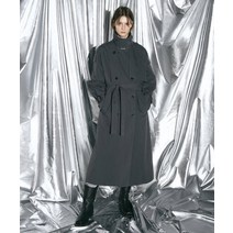 인사일런스 INSILENCE WOMEN 오버사이즈 더블 트렌치 코트 CHARCOAL GREY Oversized Double Trench Coat