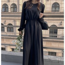 플리츠원피스 봄 가을 롱원피스 허리묶음